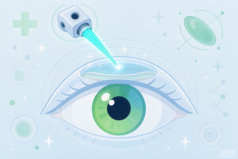 长春普瑞眼科近视手术全飞秒半飞秒ICL术式对比插画