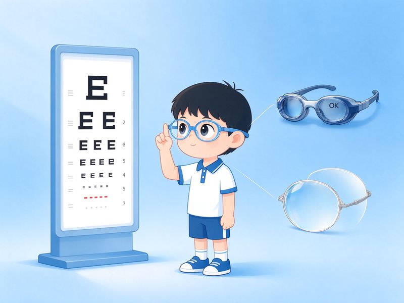 长春普瑞视光专科儿童视力表与OK镜离焦镜片示意图